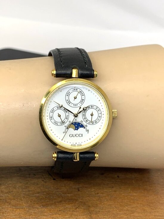 Gucci Women\'s Watch Swiss Quartz Triple Calendar Moon Phase White Dial 30mm main image 8